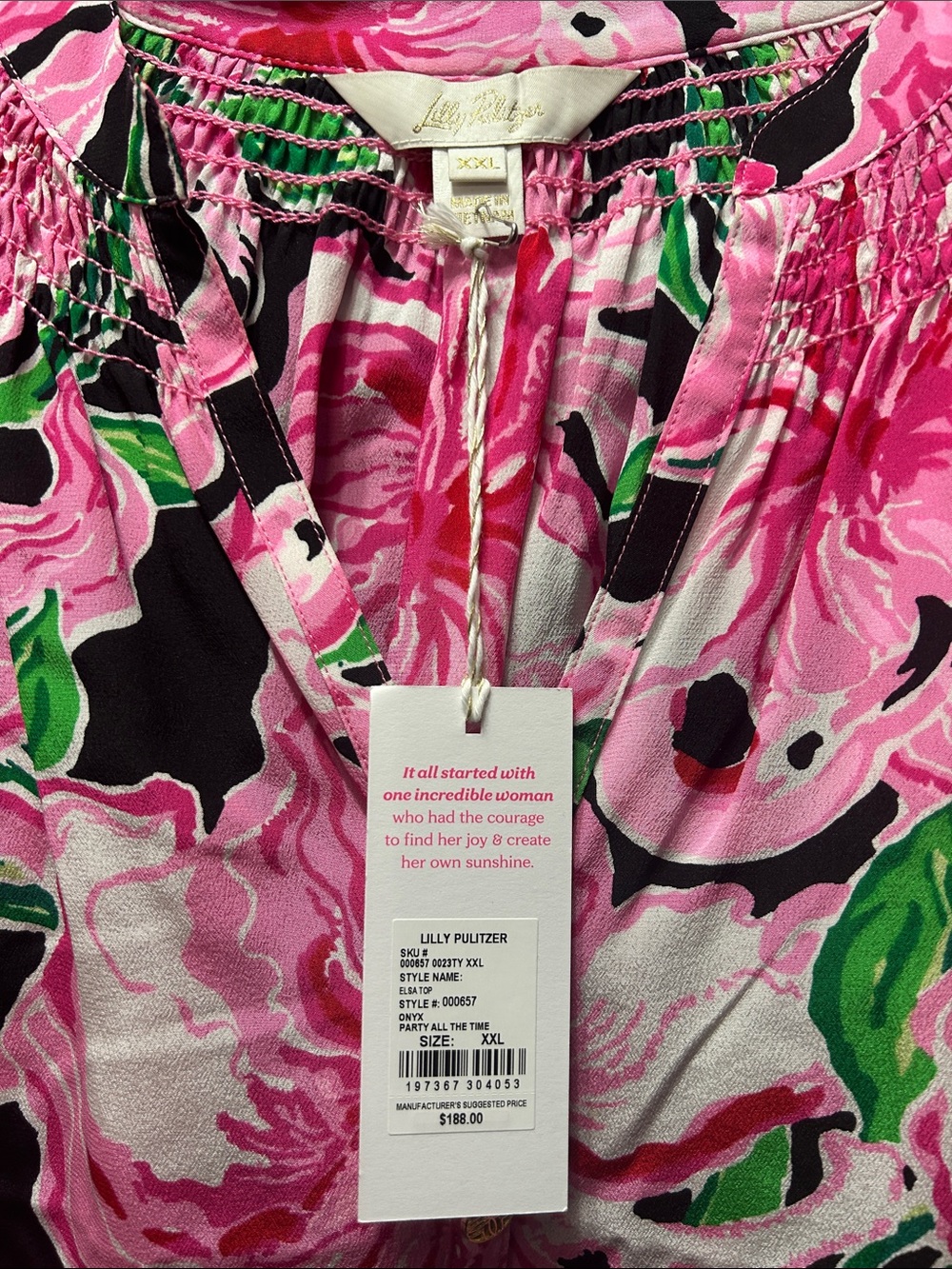 Lily Floral Pink Long-Sleeve Pullover Top - Picture 2 of 5